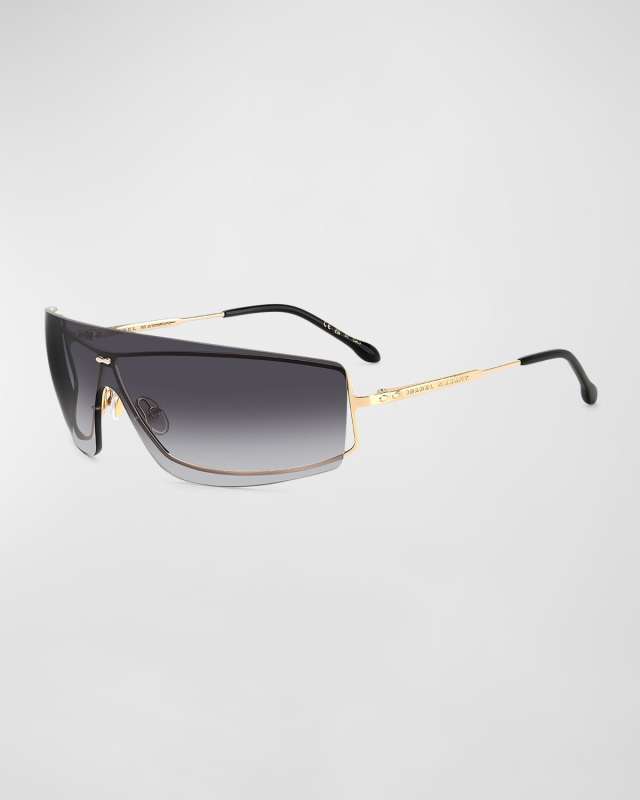 Metal & Acetate Shield Sunglasses